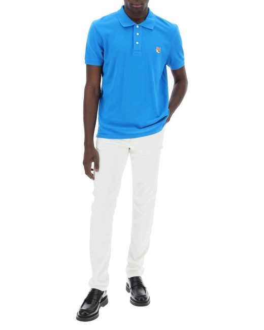 Maison Kitsuné Blue Fox Head Cotton Polo Shirt for men