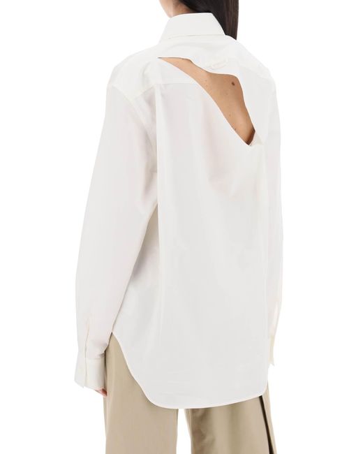 MM6 by Maison Martin Margiela White Cut-Out Shirt With Open