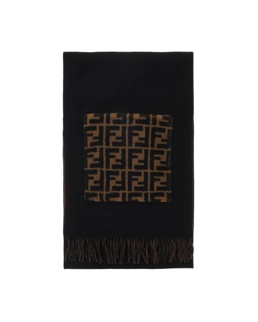 Fendi Touch Of Fur Scarf in Black Lyst UK