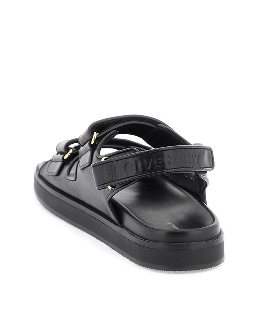 Givenchy Black Leather 4G Sandals