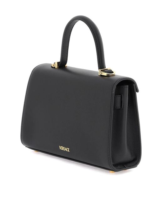 Versace Black Small Medusa-embellished Leather Top-handle Bag