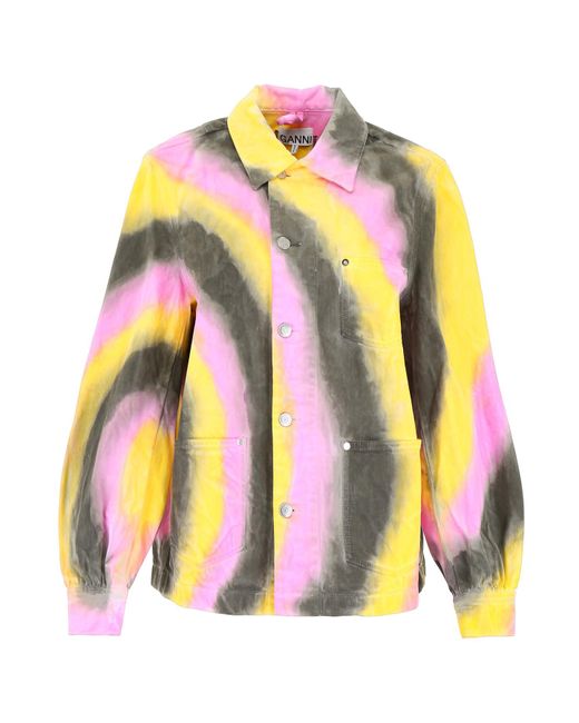 Ganni Tie Dye Jacket in Yellow Lyst UK