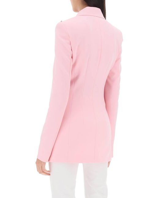 Sportmax Pink Frizzo Double-Breasted Blazer