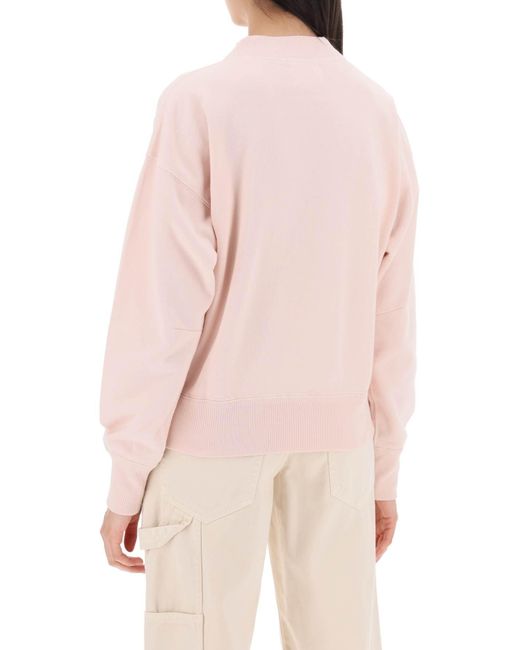 Isabel Marant Pink Moby Sweatshirt With Flocked Logo