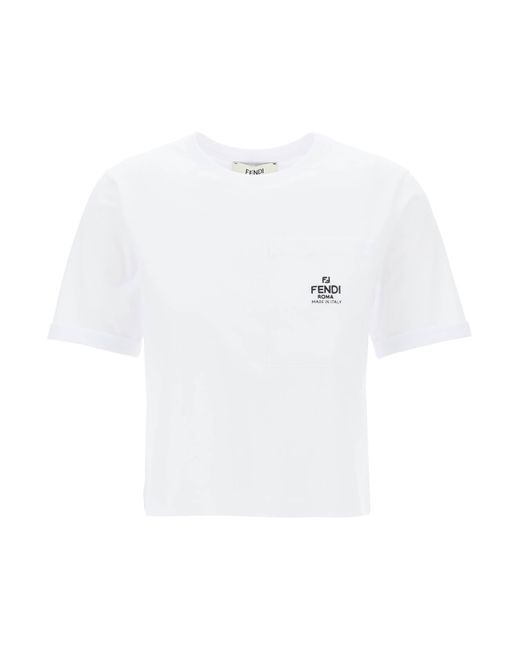 Fendi White Roma Pocket T-Shirt