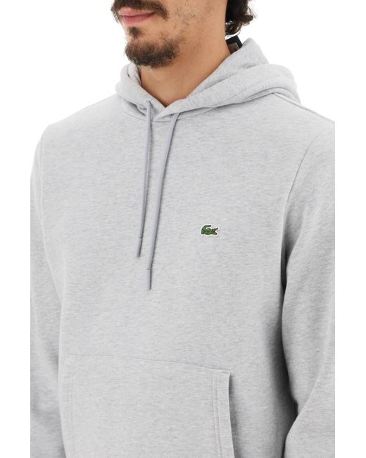Lacoste Hoodie With Logo Patch in Gray for Men | Lyst