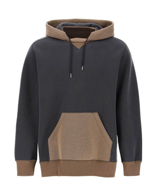 Sacai Gray Hooded Sweatshirt With Reverse for men