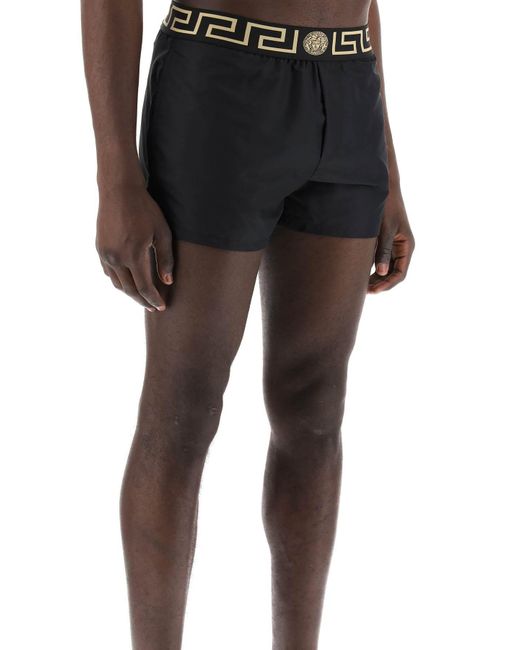 Versace Black Greek Sea Bermuda Shorts For for men
