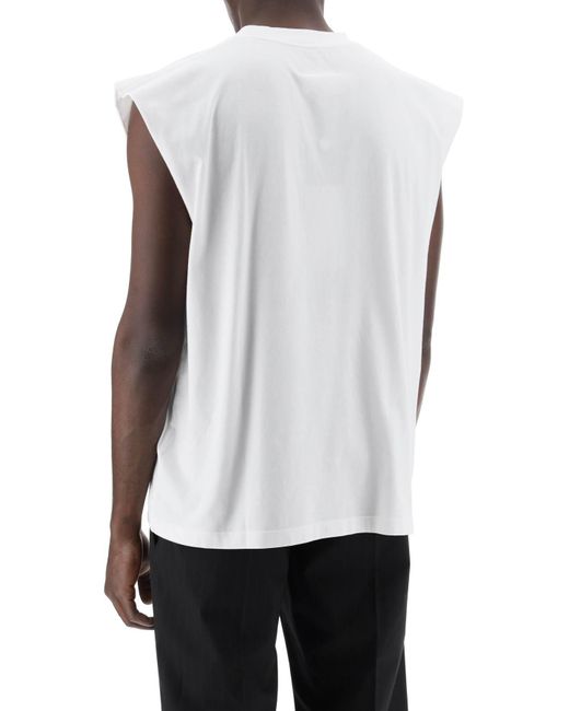 MM6 by Maison Martin Margiela White Sleeveless T-Shirt With for men