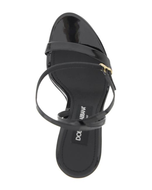 Dolce & Gabbana Black Sandals With Dg Heel