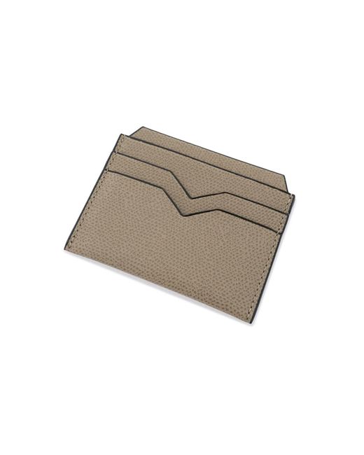Valextra Gray Leather Cardholder