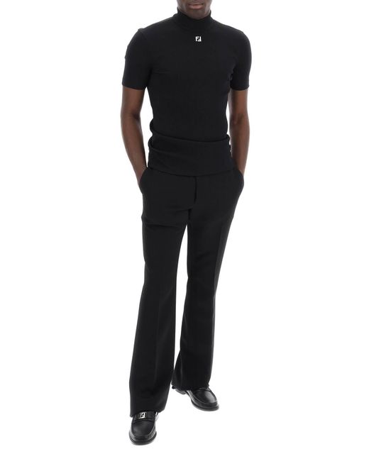 Fendi Black Fit Short-Sleeved Slim for men