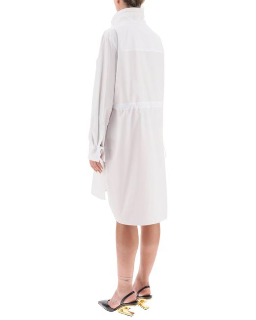 Fendi White Shirt Dress With Ff Baguette Pockets
