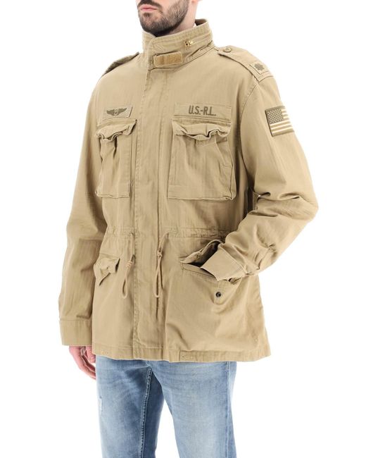 Polo Ralph Lauren Cotton Military Jacket in Natural for Men | Lyst Canada