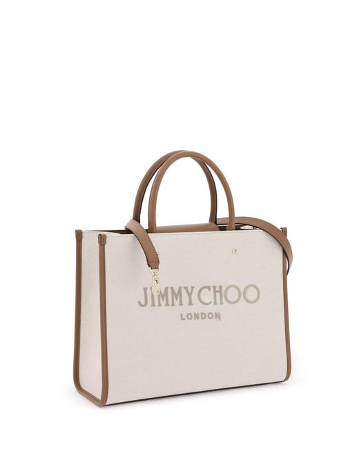 Jimmy Choo Natural Avenue M Tote Bag