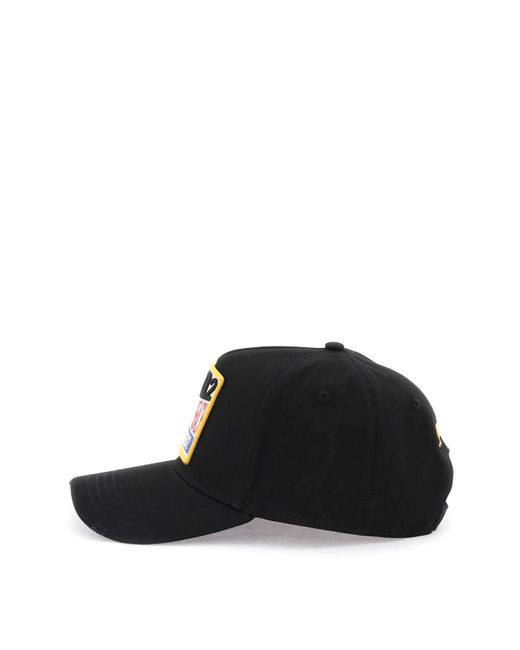 Cappello Baseball Tropical di DSquared² in Black da Uomo