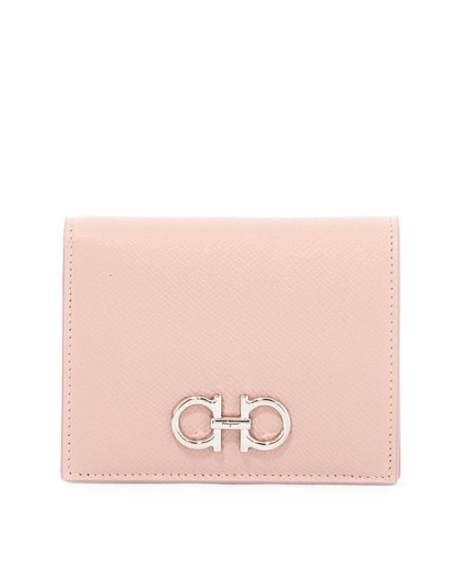 Ferragamo Pink Compact Gancini Wallet