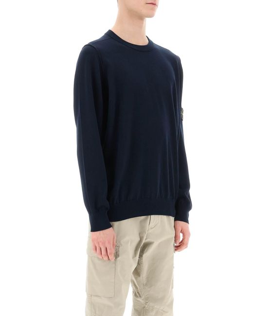 Stone Island Blue Organic Cotton Sweater for men