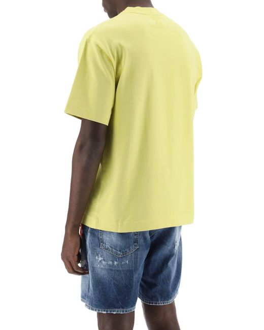 T Shirt Girocollo di Closed in Yellow da Uomo