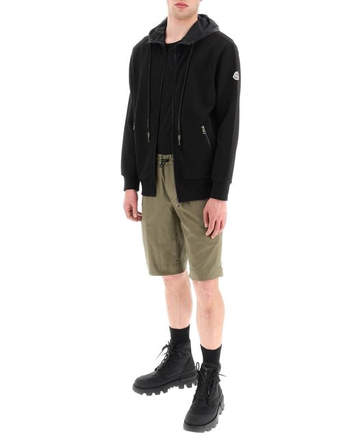 Moncler Green Basic Shorts With Hook-and-loop Closure for men