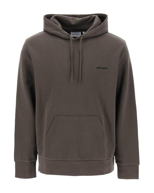 Carhartt Gray Script Embroidery Hoodie for men