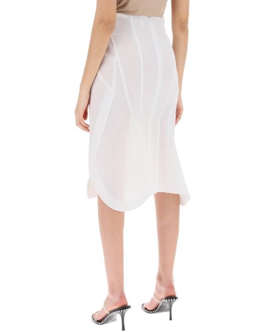 Alaïa White "Mermaid Style Heavy Mesh Skirt"