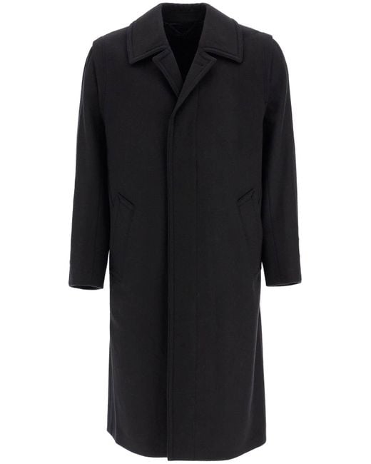 Rier Black Woolen Loden Coat for men