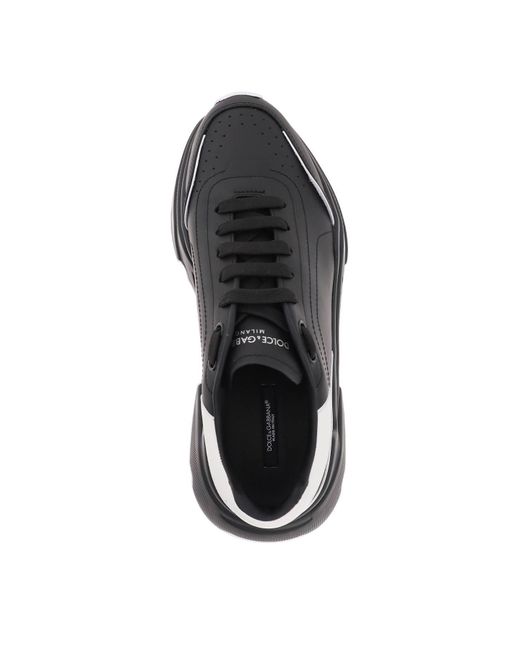 Dolce & Gabbana Black Leather Daymaster Sneakers for men