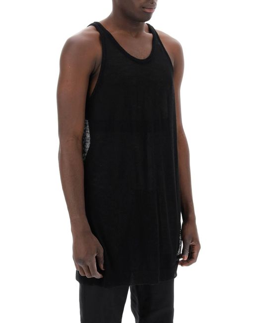 Rick Owens Black "knitted Tank Top With Perforated for men