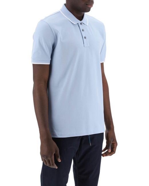 Boss Blue Polo Shirt With Contrasting Edges for men