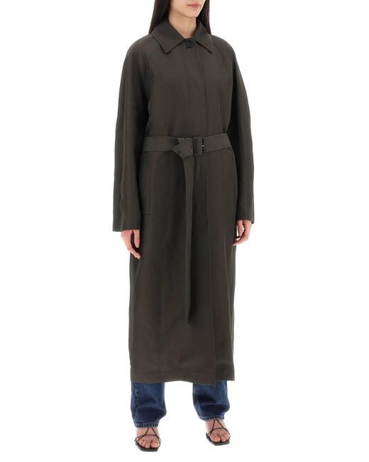 Totême  Black Toteme Lightweight Linen Blend Coat