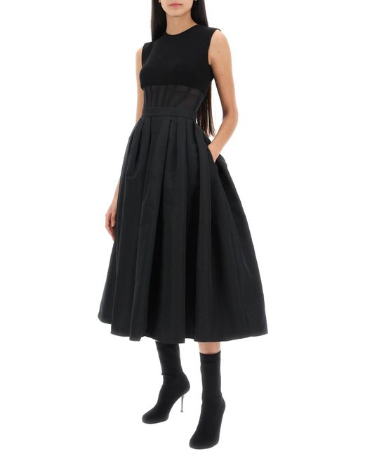Alexander McQueen Black Circular Skirt In Polyfaille