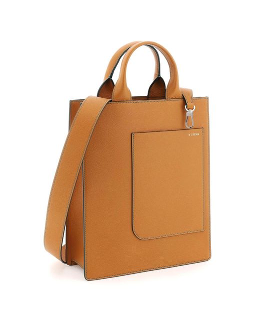 Valextra Brown Small 'Boxy' Tote Bag for men