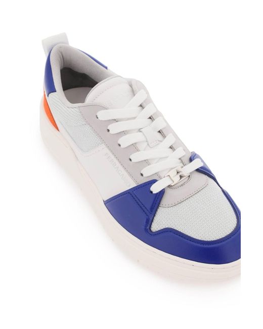 Ferragamo Mixed Colour Leather And Technical Fabric Sneakers By in Blue for Men Lyst Canada