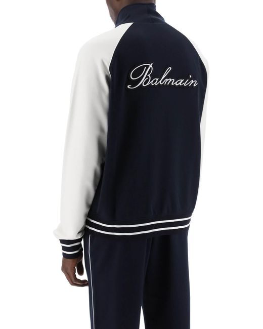 Balmain Blue Track Jacket Pb In for men