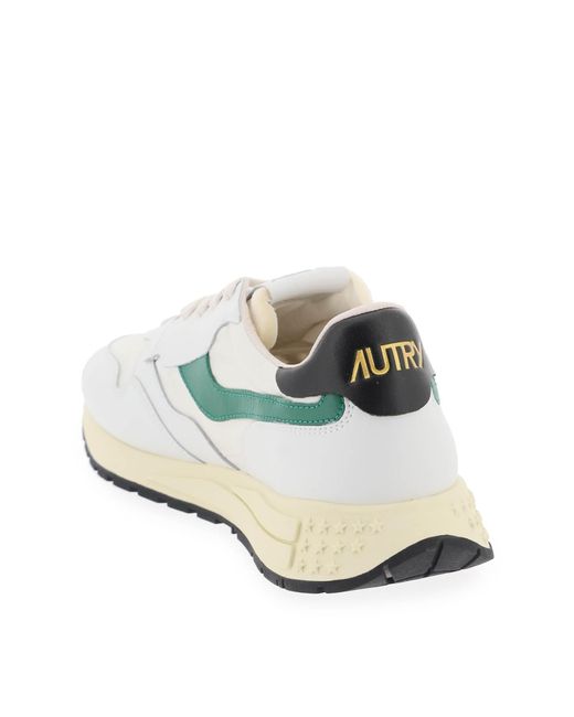 Autry White Low-Cut Nylon And Leather Reelwind Sneakers for men