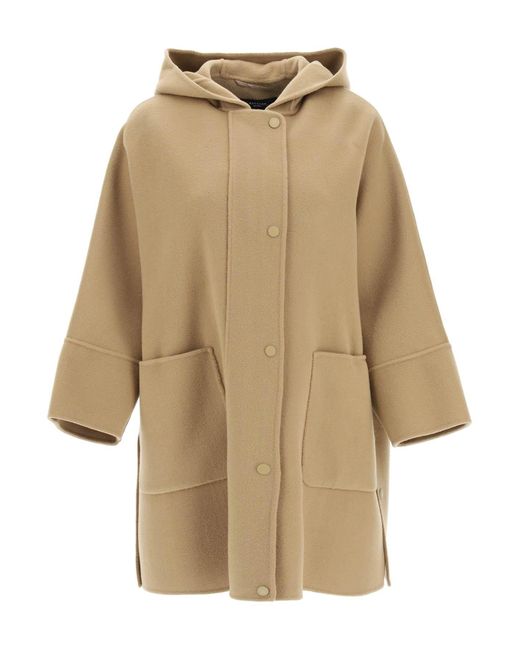 Weekend by Maxmara Natural 'lollo' Hooded New Wool Cape
