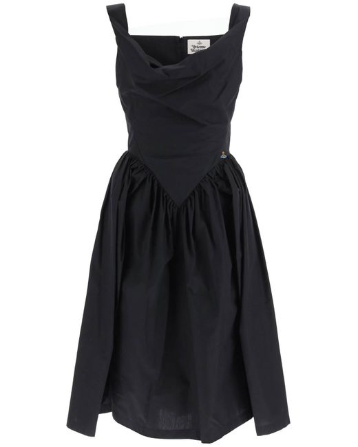 Vivienne Westwood Black Draped Neckline Sunday Dress