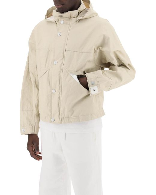 Stone Island Natural "marina Raw Plated Linen Jacket With for men