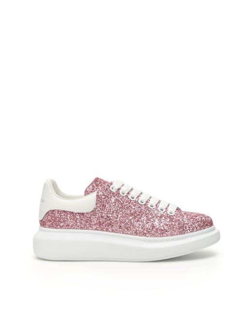Alexander McQueen Pink Glitter Oversize Sneakers