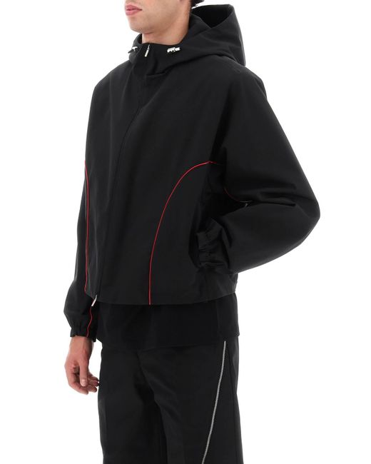 Ferragamo Black Blouson Jacket With Contrast Piping for men