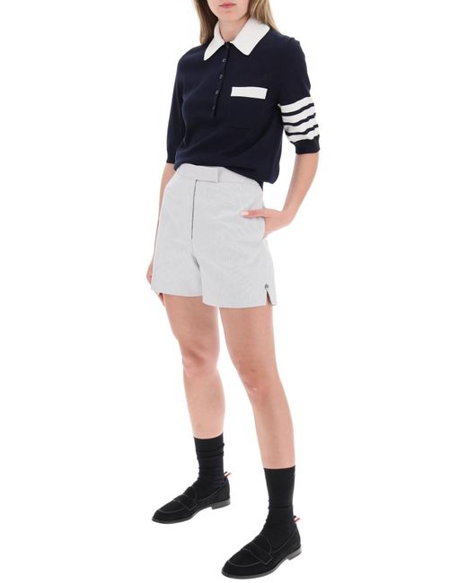 Thom Browne Gray Shorts With Pincord Motif