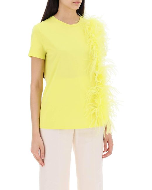 Max Mara Studio Yellow Lappole Feather T-Shirt