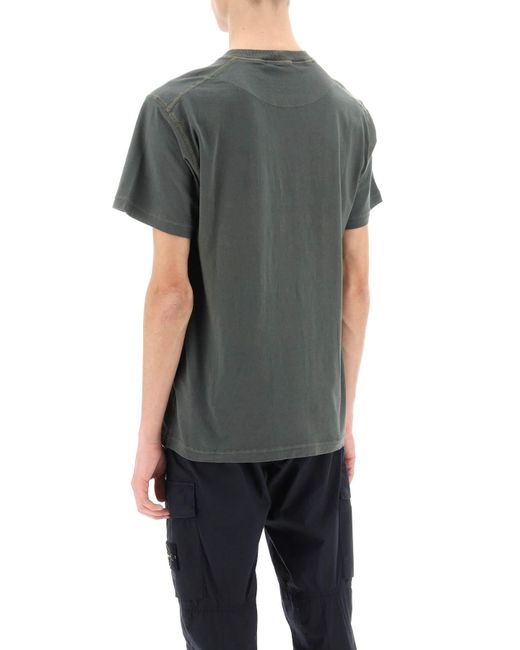 Stone Island Gray Crew-Neck T-Shirt With Logo Patch for men