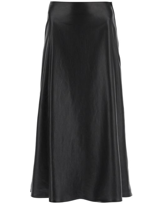 Balenciaga Black A-Line Leather Skirt
