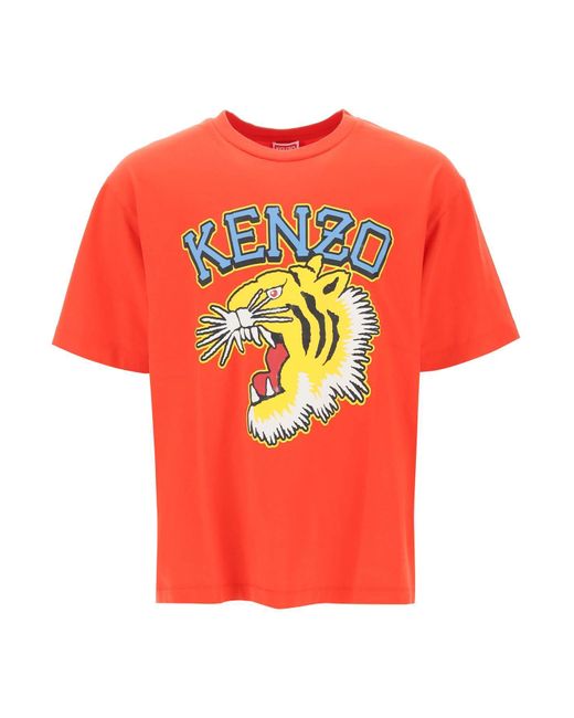 KENZO Tiger Varsity Brand-print Boxy-fit Cotton-jersey T-shirt X