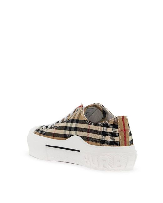 Burberry White Vintage Check Low Sneakers