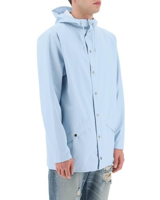 Rains Blue 'Jacket' Short Rain Jacket for men