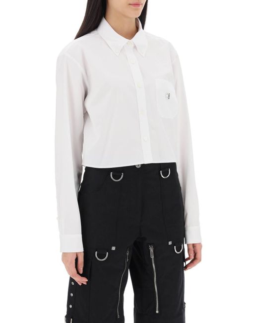 Givenchy White 4G Cropped Shirt