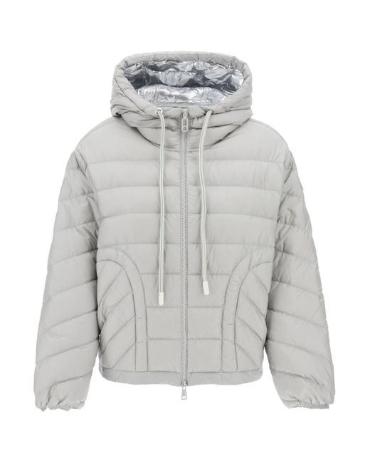 Moncler Gray Delfo Hooded Puffer Jacket